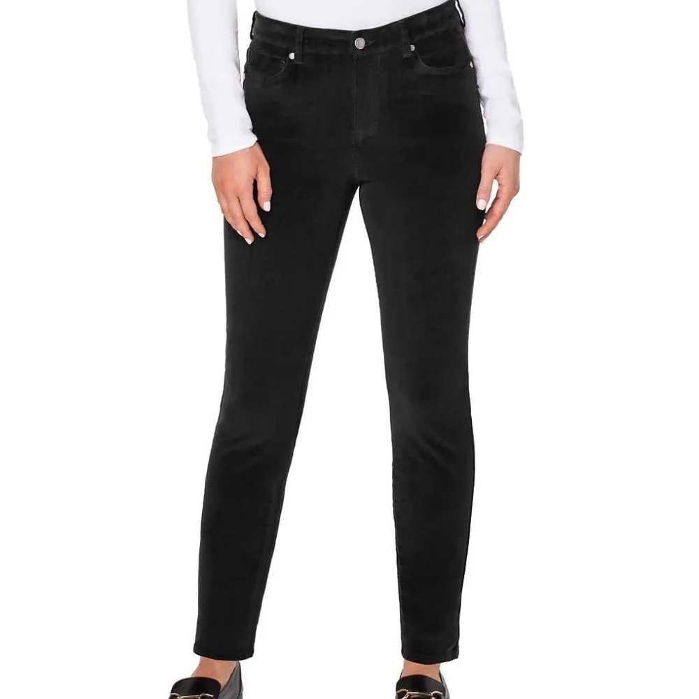 Well Worn Black Micro Corduroy Skinny Jean Size 6 - Picture 1 of 4